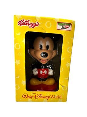Vtg Walt Disney World Kellog's Keebler MICKEY MOUSE Bobble Head 8" NIB Read